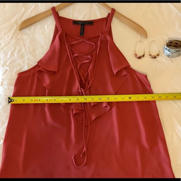 BCBGMAXAZRIA LACE-UP NECK CAMI, NWOT, size M - Picture 6 of 11